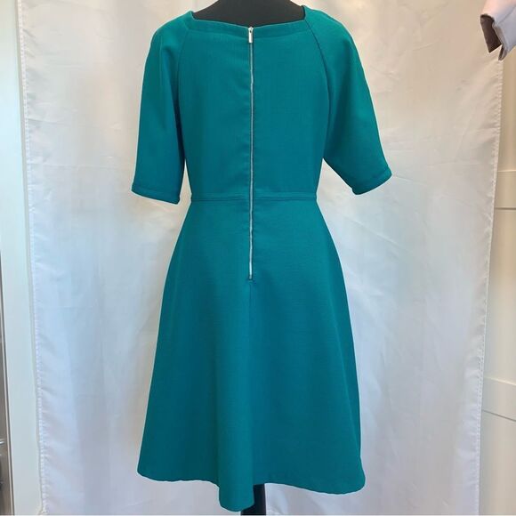 JULIA Jordan teal aquamarine short sleeve fit and flare skater dress Sz 6 - Picture 4 of 10